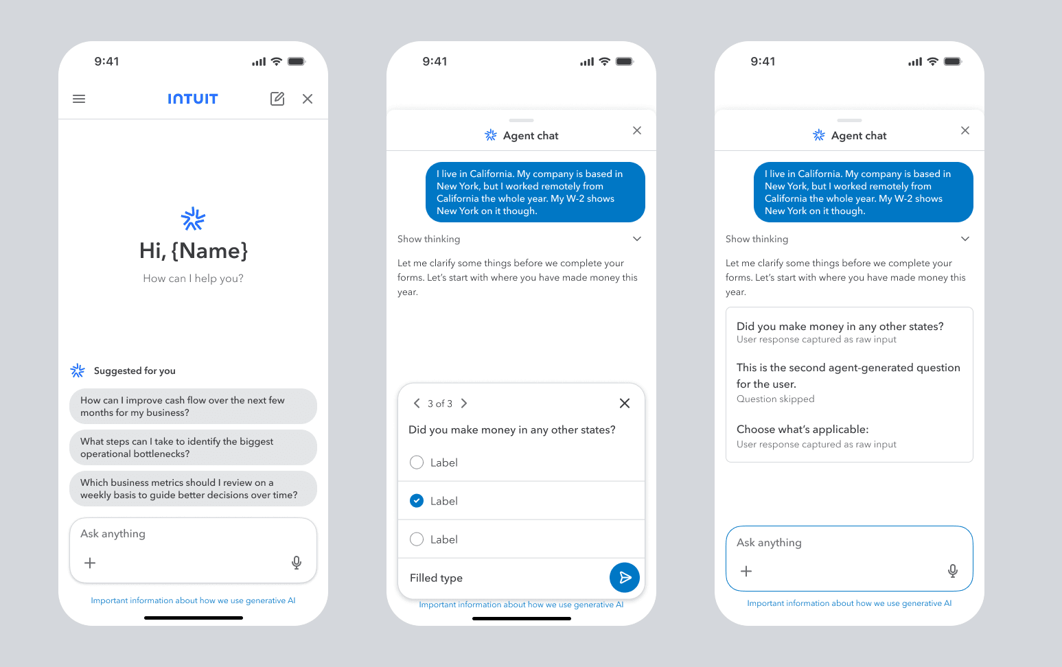 Intuit Agent Chat on web and mobile